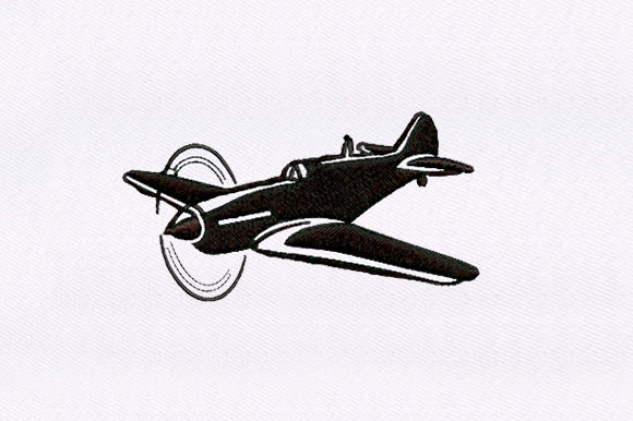 Airplane Silhouette Embroidery Design
