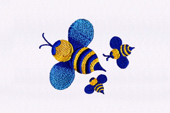 Charming Bees: A Realistic Embroidery Design