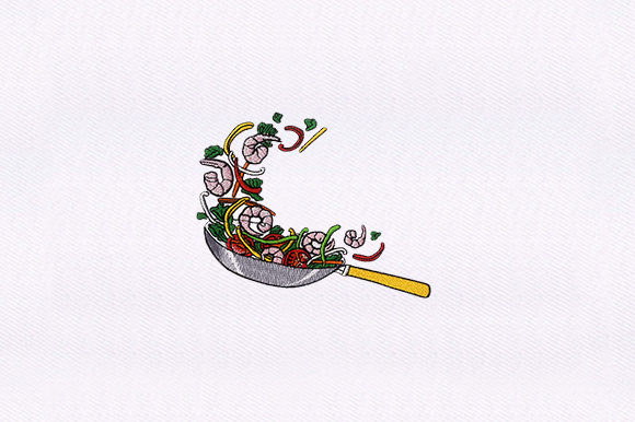 Tossing Pan: A Charming Kitchen Embroidery Design for Gifts